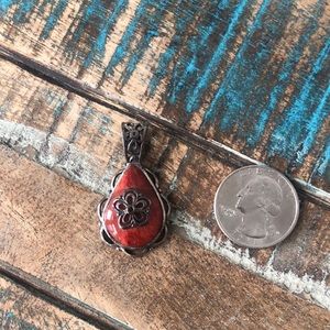 Coral & Sterling pendant!
